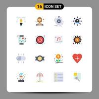 16 ícones criativos sinais modernos e símbolos de planejamento de velocidade de conexão de ação corporativa pacote editável de elementos de design de vetores criativos