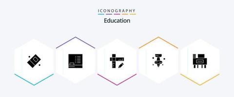 pacote de ícones de 25 glifos de educação, incluindo educação. Educação. pi. Educação vetor
