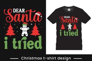 design vetorial de camiseta de feliz natal, camiseta de feliz natal de papai noel, camisa de natal para homem e mulher vetor