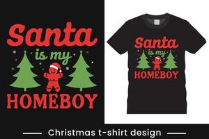 design vetorial de camiseta de feliz natal, camiseta de feliz natal de papai noel, camisa de natal para homem e mulher vetor