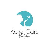 designs de logotipo de cuidados com acne de beleza, bela inspiração de logotipo vetor