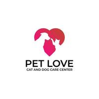 cuidados com cães e gatos, inspirações de logotipos para amantes de animais de estimação, lindas marcas de logotipos para animais de estimação, logotipo para seu centro de cuidados com animais vetor