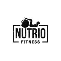 designs de logotipo de fitness de nutrição, modelo de logotipo rústico vetor