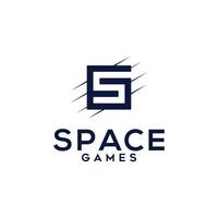 designs de logotipo de letra s, quadrado, espaço, inspirações de logotipo de jogos vetor