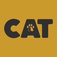 logotipo do espaço negativo do gato vetor