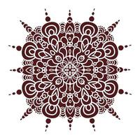 elemento de mandala de desenho à mão, silhueta na cor marsala. estilo majólica italiana vetor