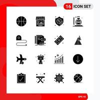 pacote de ícones vetoriais de estoque de 16 sinais e símbolos de linha para construção de escala, segurança, mãe, presente, elementos de design vetorial editáveis vetor