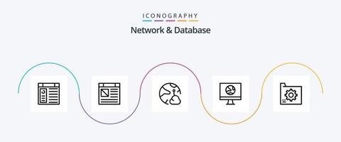 pacote de ícones de linha 5 de rede e banco de dados, incluindo banco de dados. conectar. rede. rede. conectar vetor