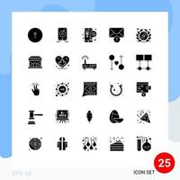 25 ícones criativos, sinais e símbolos modernos de recebimento de servidor de correio móvel amor elementos de design de vetores editáveis