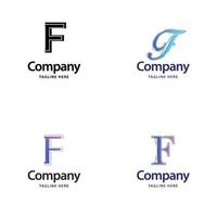 letra f design de pacote de logotipo grande design criativo de logotipos modernos para o seu negócio vetor