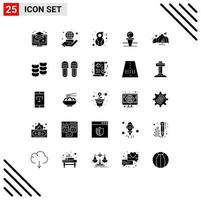 25 ícones criativos sinais e símbolos modernos de elementos de design de vetores editáveis de mulher de quadra de bola de pé