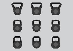 Ícones de Kettlebell vetor