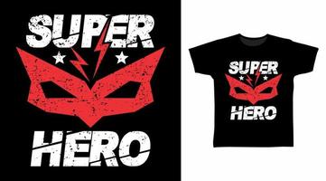 ilustração de tipografia de design de camiseta de super herói em fundo preto, bom para pôster, impressão e outros usos. vetor