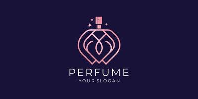 design de modelo de logotipo de perfume de luxo ouro rosa premium.premium vector