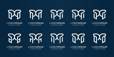 design moderno do logotipo da letra inicial m do monograma. logotipo para empresa de negócios, tecnologia, computador. vetor