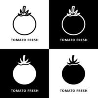 logotipo de ícone fresco orgânico de tomate. vetor de ilustração de símbolo vegetal saudável