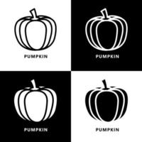 logotipo do ícone de abóbora. vetor de ilustração de símbolo de frutas e vegetais