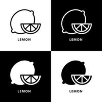 logotipo do ícone de limão. vetor de ilustração de símbolo de fruta orgânica fresca