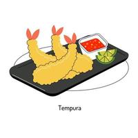 ilustração em vetor brilhante de comida asiática. menu japonês, pratos asiáticos para menus e restaurantes.