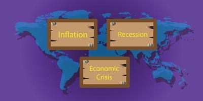 crise econômica global recessão inflação 2023 vetor