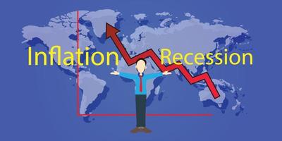 crise econômica global recessão inflação 2023t vetor