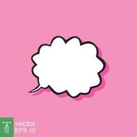 ícone da bolha do discurso dos desenhos animados da nuvem. estilo plano simples. mão desenhada, doodle, conceito de comunicação. ilustração vetorial isolada no fundo rosa. eps 10. vetor