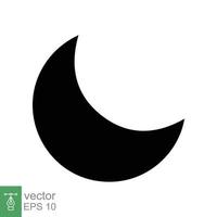 ícone da lua. estilo sólido simples. meia-lua, crescente, estrela da lua, luz, design plano, conceito de tempo de sono noturno. ilustração em vetor glifo isolada no fundo branco. eps 10.