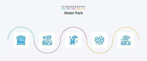 pacote de ícones do parque aquático azul 5, incluindo . parque. parque. espaço reservado vetor