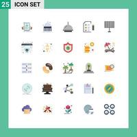 grupo de símbolos de ícones universais de 25 cores planas modernas de elementos de design de vetores editáveis de hotel de pesquisa de aprendizado de teste