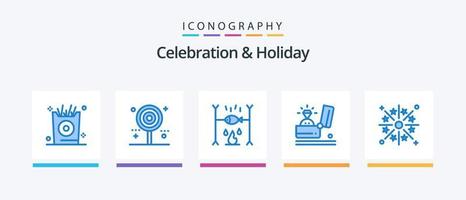 pacote de ícones de celebração e feriado azul 5, incluindo casamento. feriado. doce. evento. férias. design de ícones criativos vetor