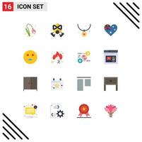 grupo de símbolos de ícone universal de 16 cores planas modernas de acessórios de nação emojis bandeira austrália pacote editável de elementos de design de vetores criativos