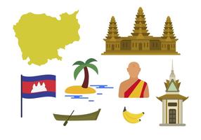 Vetores planos de Camboja