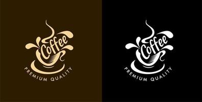 conjunto de design de logotipo de canto de café, com uma escolha de diferentes cores de logotipo, com café derramado, design de elemento estilo vetorial moderno e inteligente - pode ser usado restaurante moderno, loja, logotipo de café vetor