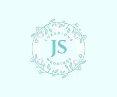 js letras iniciais modelo de logotipos de monograma de casamento, modelos modernos minimalistas e florais desenhados à mão para cartões de convite, salve a data, identidade elegante. vetor