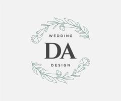 da coleção de logotipos de monograma de casamento de letras iniciais, modelos modernos minimalistas e florais desenhados à mão para cartões de convite, salve a data, identidade elegante para restaurante, boutique, café em vetor