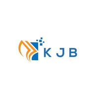 kjb design de logotipo de contabilidade de reparo de crédito em fundo branco. kjb conceito de logotipo de carta de gráfico de crescimento de iniciais criativas. design de logotipo de finanças de negócios kjb. vetor
