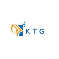 projeto do logotipo da contabilidade do reparo do crédito do ktg no fundo branco. conceito criativo do logotipo da letra do gráfico do crescimento das iniciais ktg. design de logotipo de finanças de negócios ktg. vetor