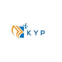 design de logotipo de contabilidade de reparo de crédito kyp em fundo branco. conceito de logotipo de carta de gráfico de crescimento de iniciais criativas kyp. design de logotipo de finanças de negócios kyp. vetor