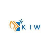 design de logotipo de contabilidade de reparo de crédito kiw em fundo branco. conceito criativo do logotipo da letra do gráfico do crescimento das iniciais do kiw. design de logotipo de finanças de negócios kiw. vetor