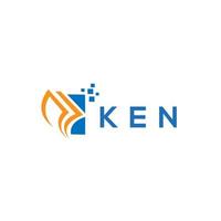 design de logotipo de contabilidade de reparo de crédito ken em fundo branco. conceito de logotipo de carta de gráfico de crescimento de iniciais criativas ken. design de logotipo de finanças de negócios ken. vetor