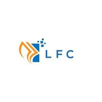 design de logotipo de contabilidade de reparo de crédito lfc em fundo branco. Conceito criativo do logotipo da letra do gráfico do crescimento das iniciais do lfc. design de logotipo de finanças de negócios lfc. vetor