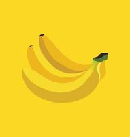 ilustração vetorial fruta banana com fundo amarelo. vetor