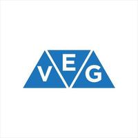 design de logotipo de forma de triângulo evg em fundo branco. conceito de logotipo de carta de iniciais criativas evg. vetor