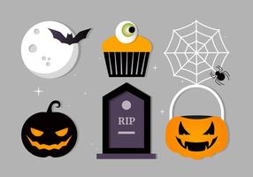 Coleção livre de elementos do vetor de doces de Halloween