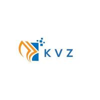 projeto do logotipo da contabilidade do reparo do crédito do kvz no fundo branco. kvz iniciais criativas conceito de logotipo de carta de gráfico de crescimento. design de logotipo de finanças de negócios kvz. vetor