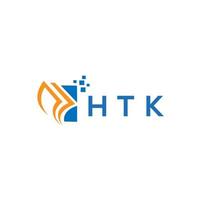 design de logotipo de contabilidade de reparo de crédito htk em fundo branco. conceito de logotipo de carta de gráfico de crescimento de iniciais criativas htk. design de logotipo de finanças de negócios htk. vetor