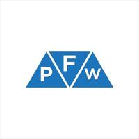 design de logotipo de forma de triângulo fpw em fundo branco. fpw conceito criativo do logotipo da carta inicial. vetor