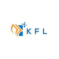 kfl design de logotipo de contabilidade de reparo de crédito em fundo branco. kfl conceito de logotipo de carta de gráfico de crescimento de iniciais criativas. design de logotipo de finanças de negócios kfl. vetor