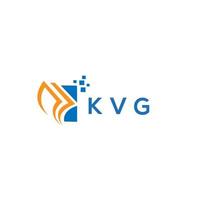 projeto do logotipo da contabilidade do reparo do crédito do kvg no fundo branco. kvg conceito de logotipo de carta de gráfico de crescimento de iniciais criativas. design de logotipo de finanças de negócios kvg. vetor