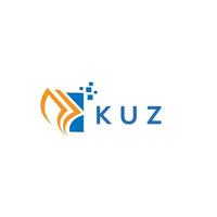 kuz design de logotipo de contabilidade de reparo de crédito em fundo branco. kuz conceito de logotipo de carta de gráfico de crescimento de iniciais criativas. design de logotipo de finanças de negócios kuz. vetor